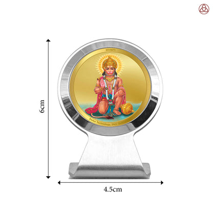 Diviniti 24K Gold Plated Foil Lord Hanuman Frame for Car Dashboard, Home Decor, Worship, Tabletop & Festival Gift MCF1CR (6 x 4.5 CM)