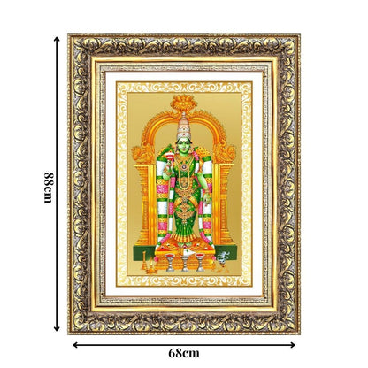 Diviniti 24K Gold Plated Meenakshi Amman (Classic) Divine Wall Frame for Home Mandir & Office Decor | Luxury Spiritual Gift