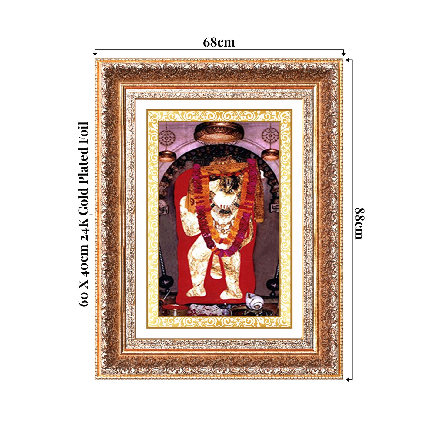 Mehandipur Balaji | Divine Hanuman of Healing and Protection Wall Photo Frame in 24K Gold Plated Foil