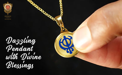 Diviniti 24K Double sided Gold Plated Pendant KHANDA SAHIB & IK ONKAR |22 MM Flip Coin (1 PCS)