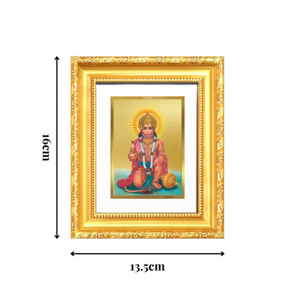 Diviniti 24K Gold Plated Ashirwad Hanuman |Divine Table Top Frame for Home Mandir & Office Decor | Luxury Spiritual Gift