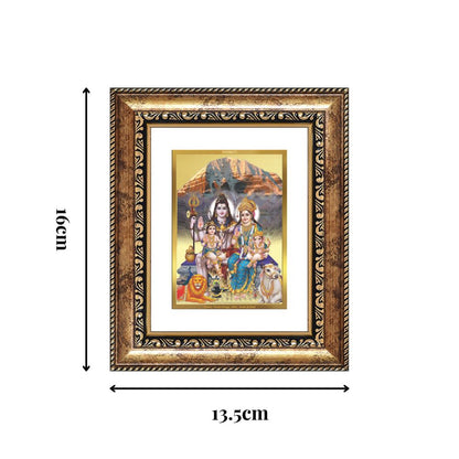 Diviniti 24K Gold Plated Shiv Parivar Divine Table Top Frame for Home Mandir & Office Decor | Luxury Spiritual Gift