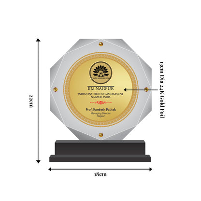Diviniti Customized Memento with Matter Printed on 24K Gold Plated Foil | Luxury Personalized Award | Premium Corporate Gift Plaque