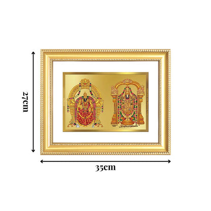 Diviniti 24K Gold Plated Padmavati And Balaji (Classic) Divine Wall Frame for Home Mandir & Office Decor | Luxury Spiritual Gift