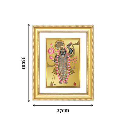 Diviniti 24K Gold Plated Shrinath Ji (Classic) Divine Wall Frame for Home Mandir & Office Decor | Luxury Spiritual Gift