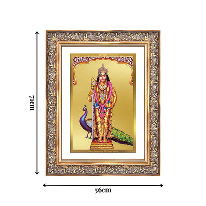 Diviniti 24K Gold Plated Murugan Velli (Classic) Divine Wall Frame for Home Mandir & Office Decor | Luxury Spiritual Gift