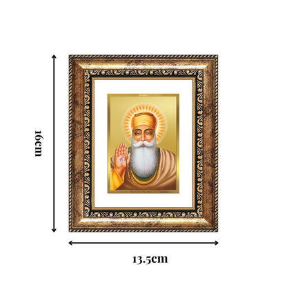 Diviniti 24K Gold Plated Guru Nanak Dev Ji Sacred Sikh Table Top Frame for Home Decor & Office Ambiance | Premium Spiritual Gift