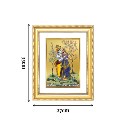 Diviniti 24K Gold Plated Radha Krishna (Classic) Divine Wall Frame for Home Mandir & Office Decor | Luxury Spiritual Gift
