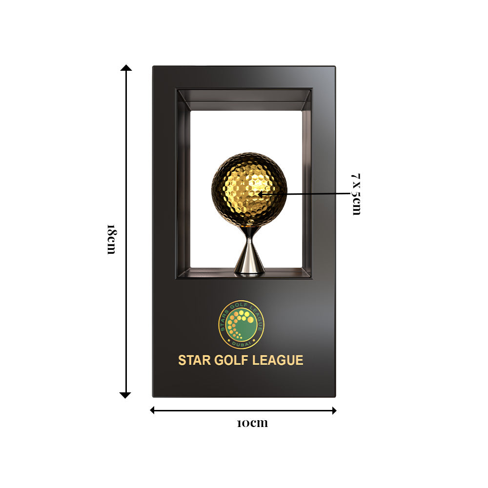Diviniti 24K Gold Plated Golf Ball Trophy | Premium Golf Award | Elegant Champion Trophy for Tournaments & Events