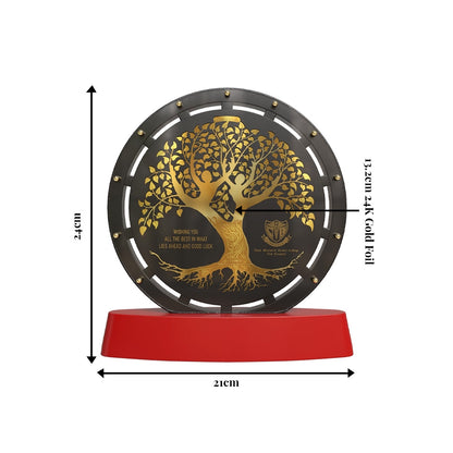 Diviniti Customized MDF Memento with Tree of Life on 24K Gold Plated Foil | Premium Personalized Gift | Elegant Award Plaque