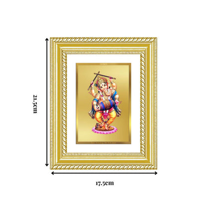 Diviniti 24K Gold Plated Dancing Ganesha (Classic) Divine Wall and Table Top Frame for Home Mandir & Office Decor | Luxury Spiritual Gift