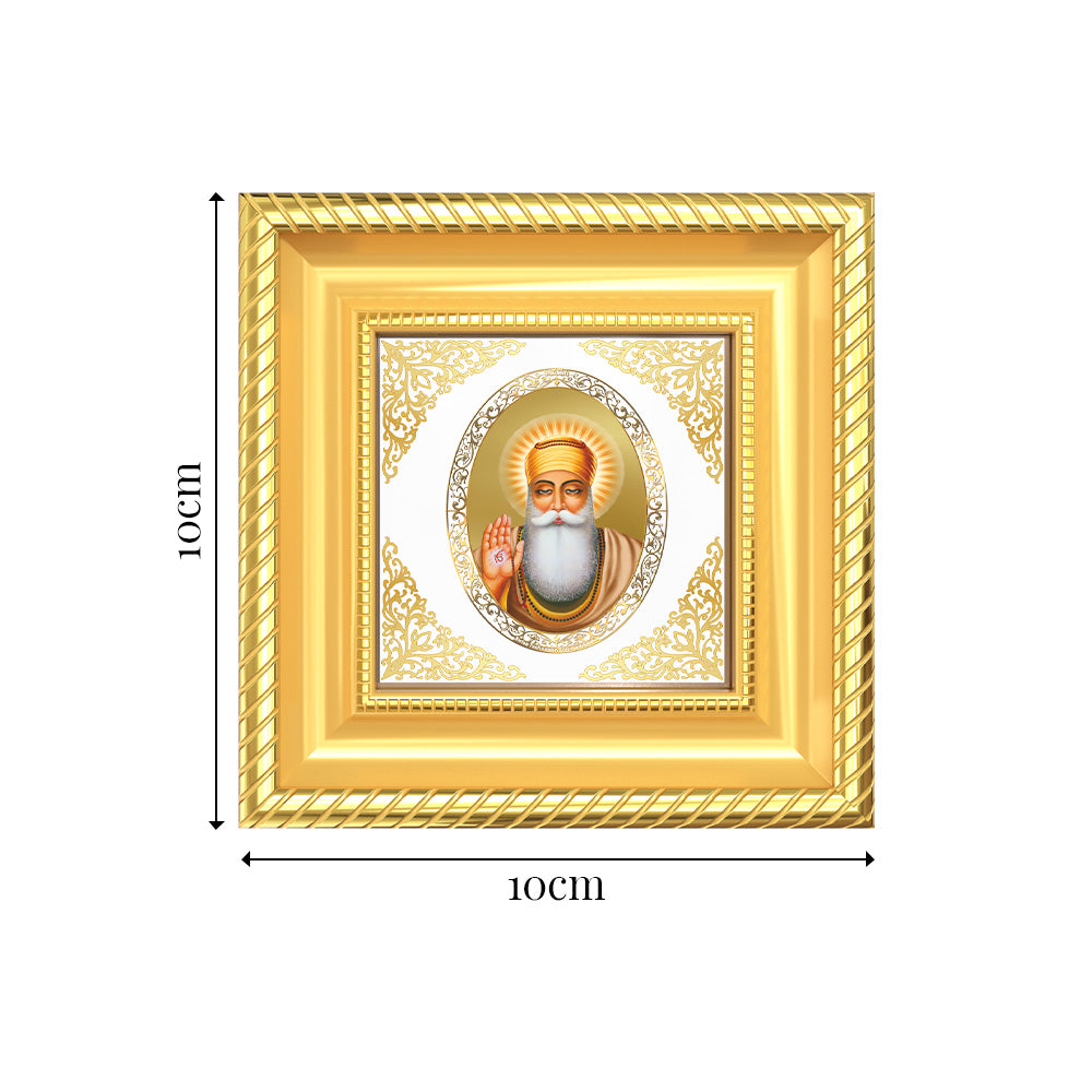 Guru Nanak Dev Ji | Divine Sikh Guru Royal Tabletop Photo Frame in 24K Gold Plated Foil