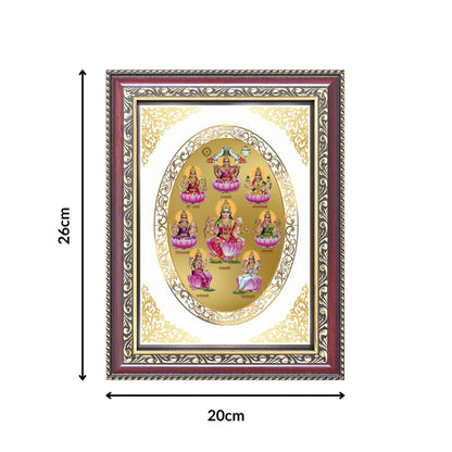 Ashta Lakshmi | Eight Forms of Goddess Lakshmi Wall & Tabletop Royal Photo Frame in 24K Gold Plated Foil