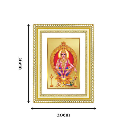 Diviniti 24K Gold Plated Ayyappan Divine Wall Frame for Home Mandir & Office Decor | Luxury Spiritual Gift