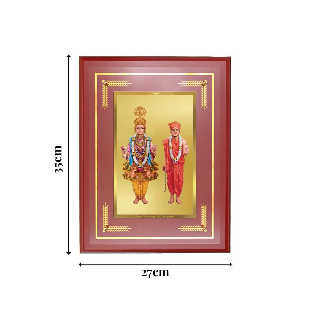 Diviniti Shree Swaminarayan Wall Photo Frame in 24K Gold Plated Foil | Devotion, Purity & Divine Blessings