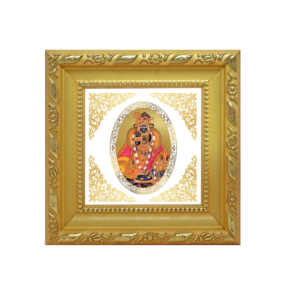 Banke Bihari | Divine Krishna Form Royal Tabletop Photo Frame in 24K Gold Plated Foil