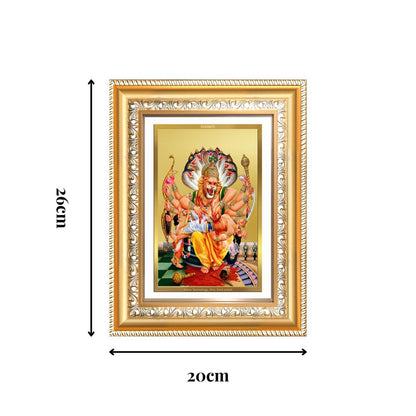 Diviniti 24K Gold Plated Narasimha (Classic) Divine Wall Frame for Home Mandir & Office Decor | Luxury Spiritual Gift