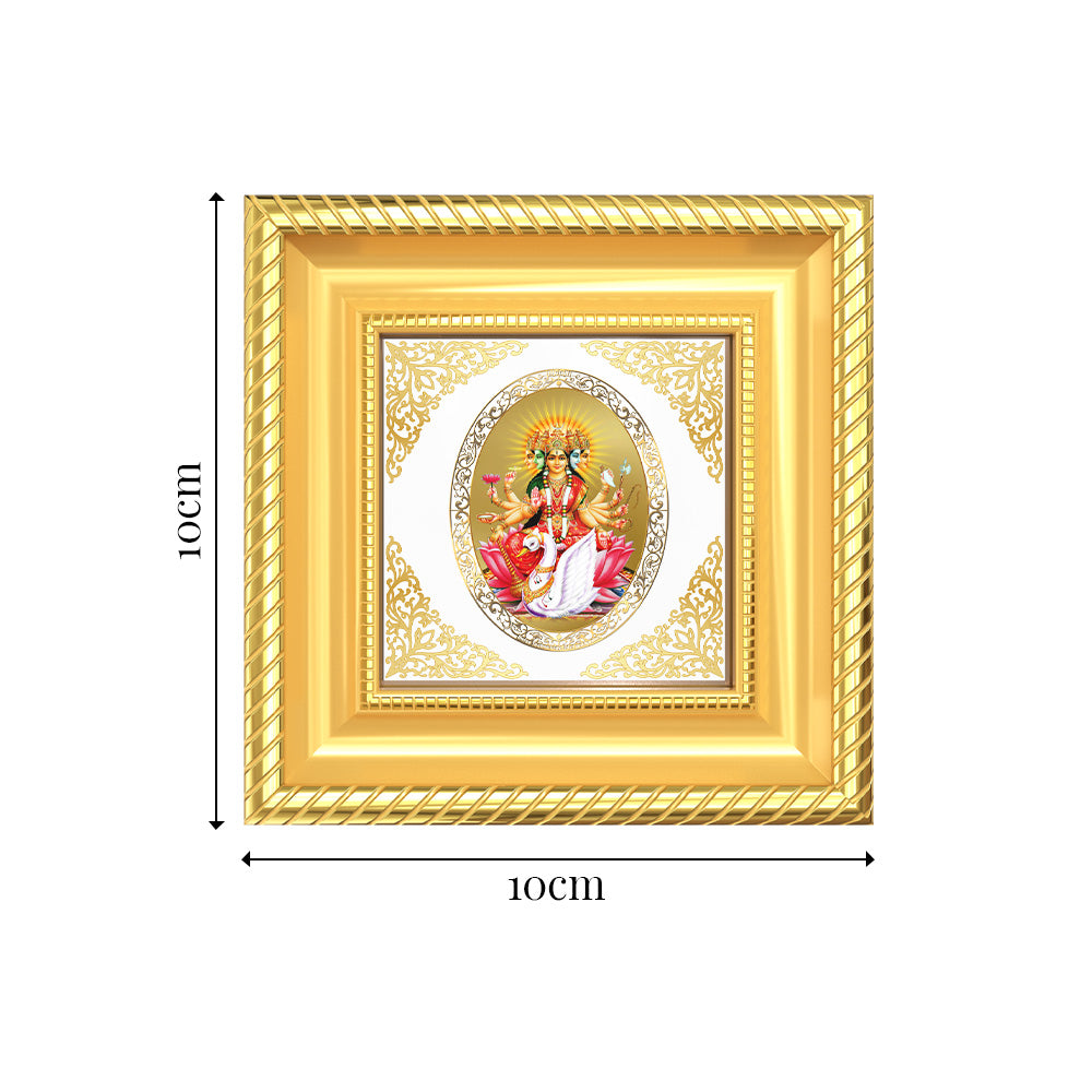 Gayatri Mata | Divine Goddess Royal Tabletop Photo Frame in 24K Gold Plated Foil