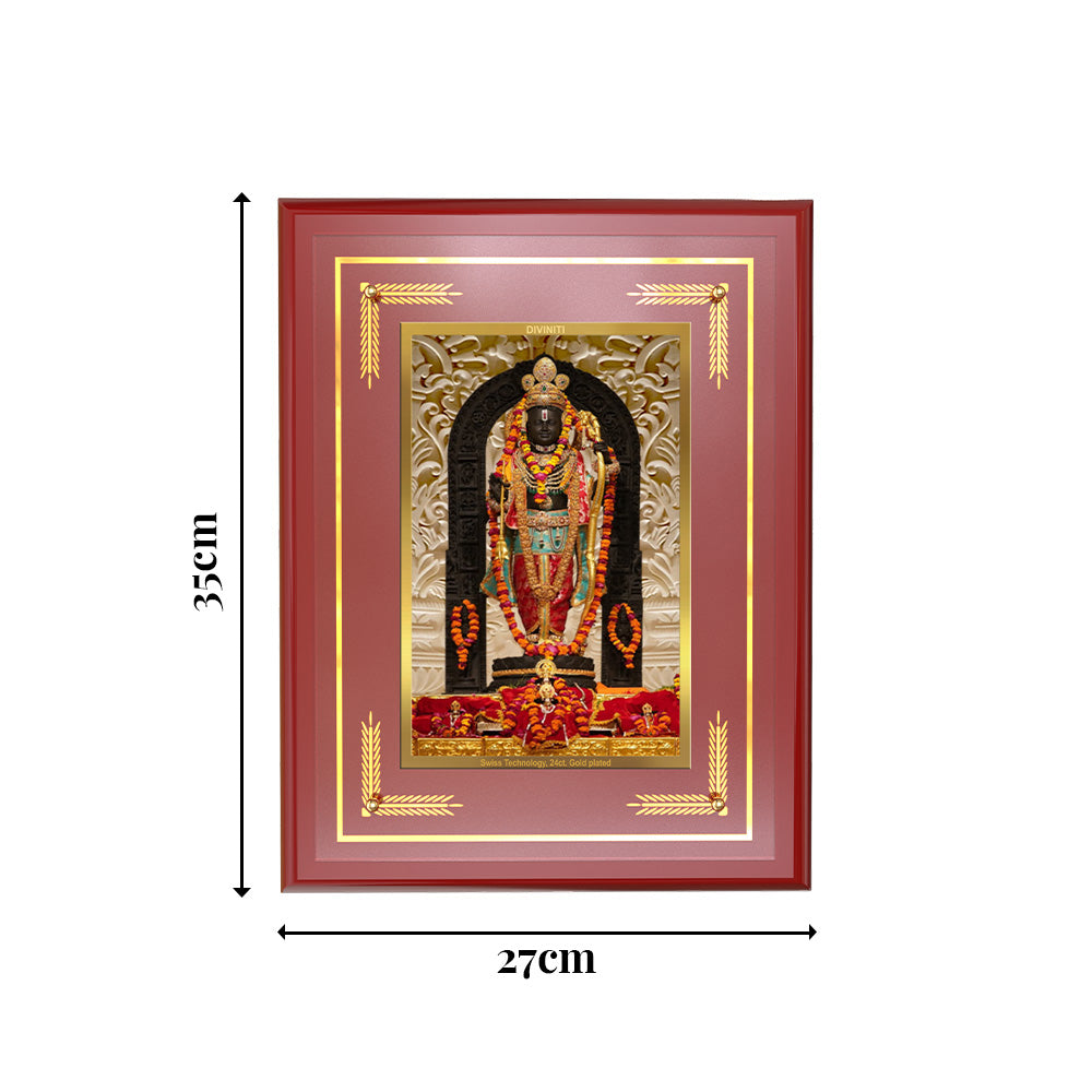 Diviniti Shree Ram Lalla Wall Photo Frame in 24K Gold Plated Foil | Divine Innocence, Joy & Auspicious Blessings