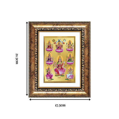 Diviniti 24K Gold Plated Ashtalakshmi Divine Wall and Table Top Frame for Home Mandir & Office Decor | Luxury Spiritual Gift