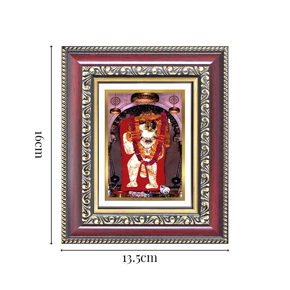 Diviniti 24K Gold Plated Mehndipur Balaji (Classic) Divine Table Top Frame for Home Mandir & Office Decor | Luxury Spiritual Gift