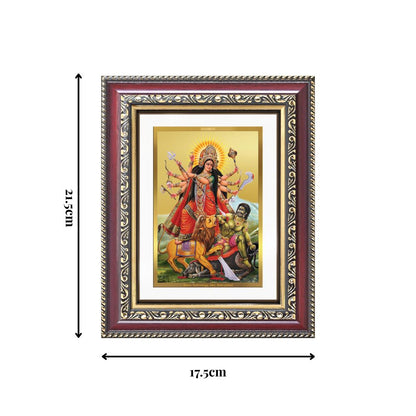 Diviniti 24K Gold Plated Durga - Mahishasura Mardini (Classic) Divine Wall and Table Top Frame for Home Mandir & Office Decor | Luxury Spiritual Gift