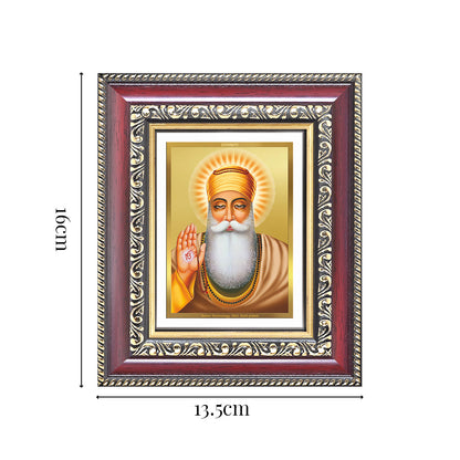 Diviniti 24K Gold Plated Guru Nanak Dev Ji (Classic) Sacred Sikh Table Top Frame for Home Decor & Office Ambiance | Premium Spiritual Gift