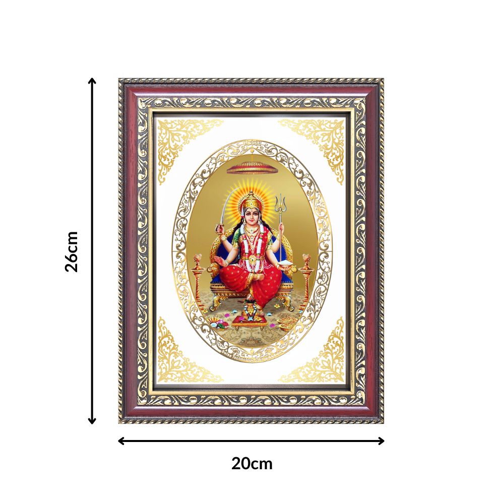 Santoshi Mata | Divine Contentment Wall & Tabletop Royal Photo Frame in 24K Gold Plated Foil