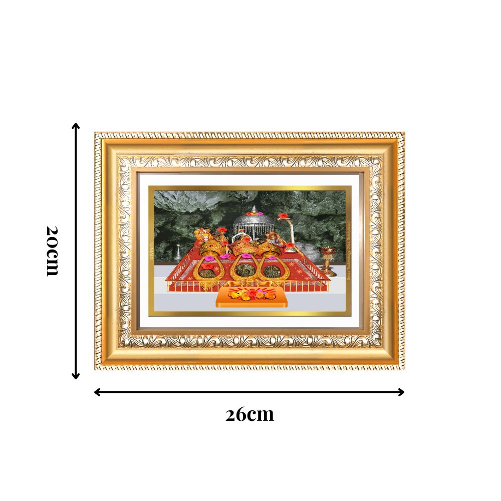 Diviniti 24K Gold Plated Mata Ka Darbar (Classic) Divine Wall Frame for Home Mandir & Office Decor | Luxury Spiritual Gift