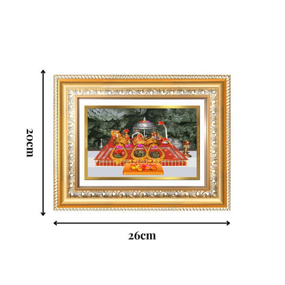 Diviniti 24K Gold Plated Mata Ka Darbar (Classic) Divine Wall Frame for Home Mandir & Office Decor | Luxury Spiritual Gift