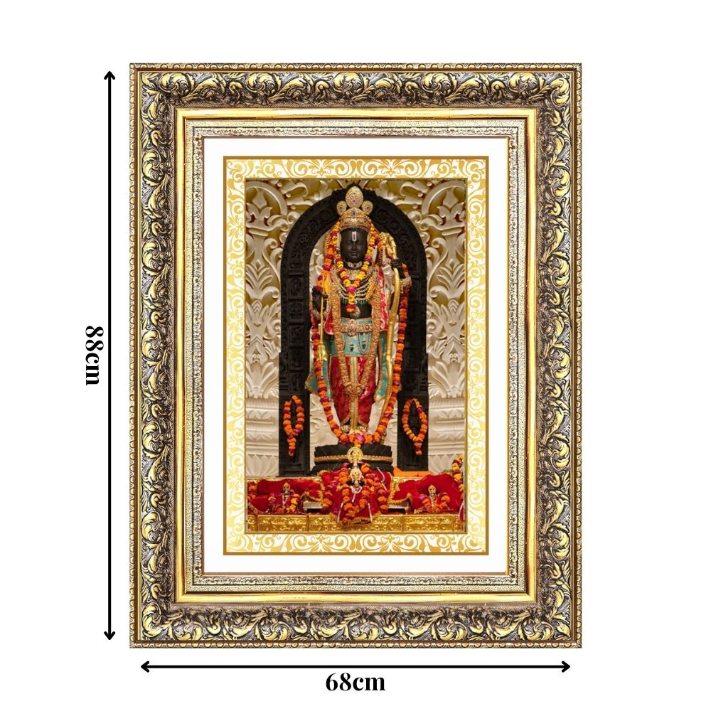 Diviniti 24K Gold Plated Ram Lalla (Classic) Divine Wall Frame for Home Mandir & Office Decor | Luxury Spiritual Gift