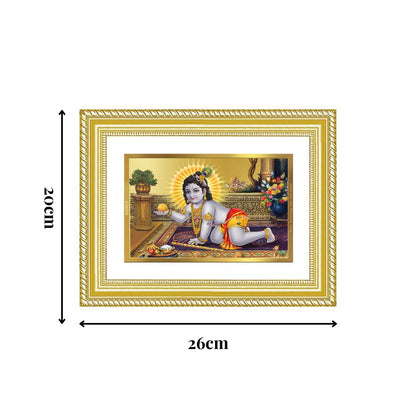 Diviniti 24K Gold Plated Laddu Gopal (Classic) Divine Wall Frame for Home Mandir & Office Decor | Luxury Spiritual Gift