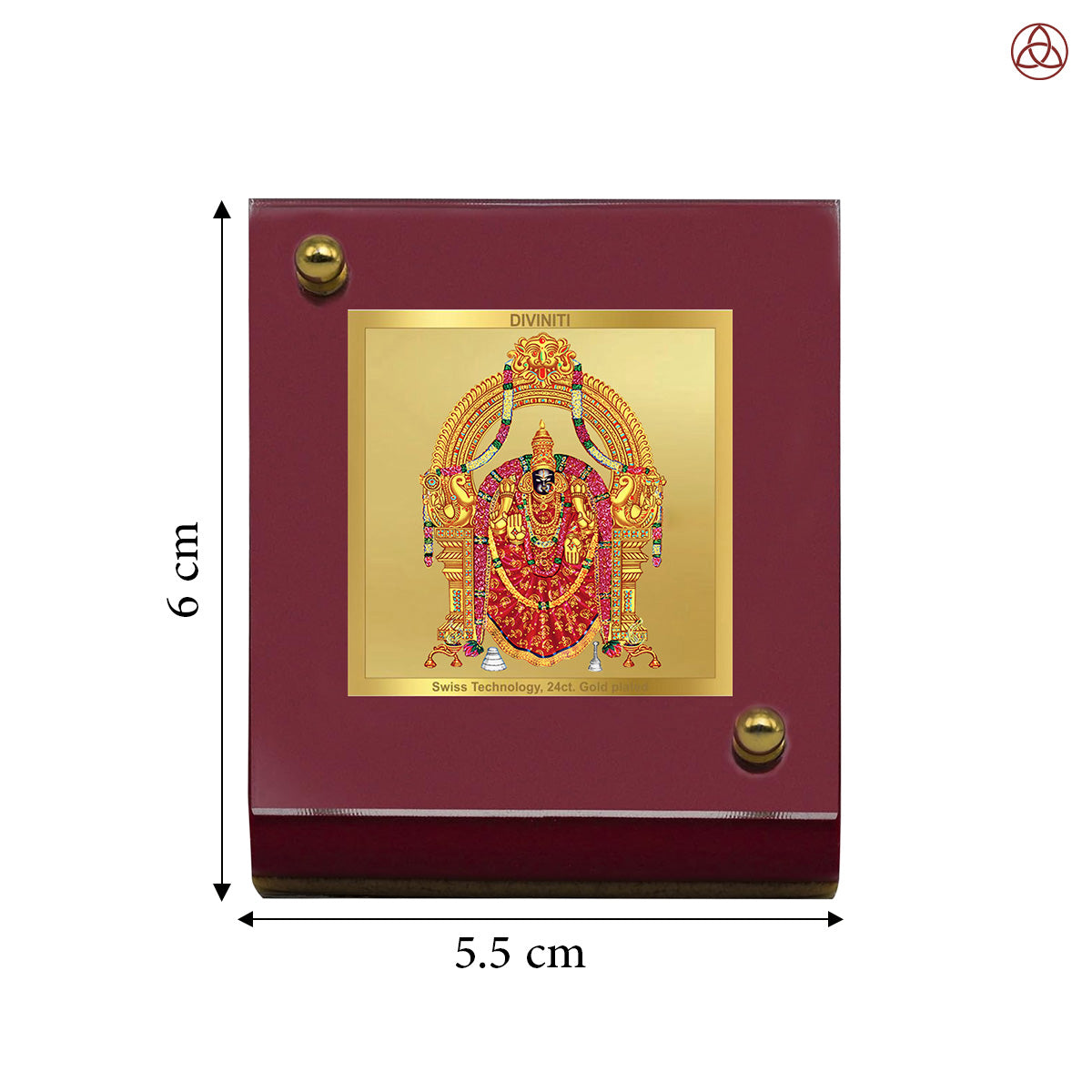 Padmavathi | Divine Goddess Padmavathi Car Dashboard & Tabletop Photo Frame in 24K Gold Plated Foil