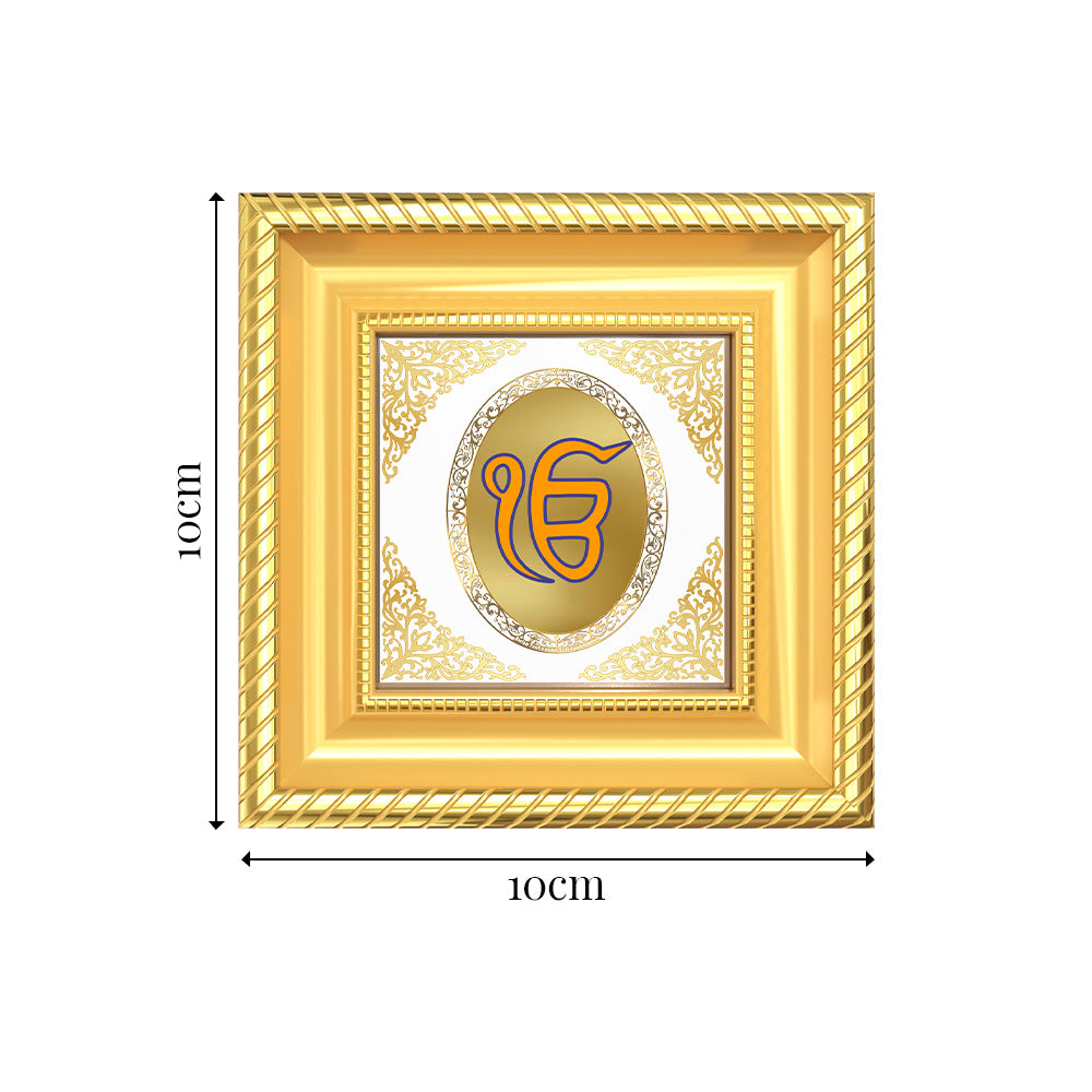 Ik Onkar | Sacred Sikh Symbol Royal Tabletop Photo Frame in 24K Gold Plated Foil