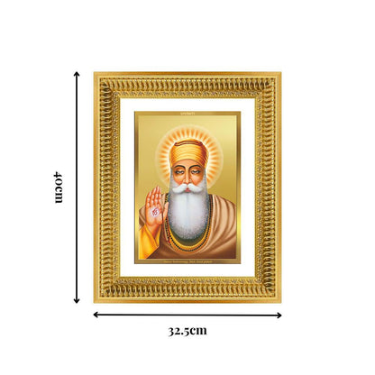 Diviniti 24K Gold Plated Guru Nanak Dev Ji (Classic) Sacred Sikh Wall Frame for Home Decor & Office Ambiance | Premium Spiritual Gift