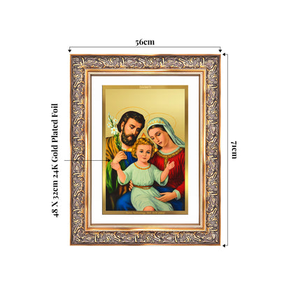 Holy Family | Sacred Wall Mount Photo Frame in 24K Gold Plated Foil