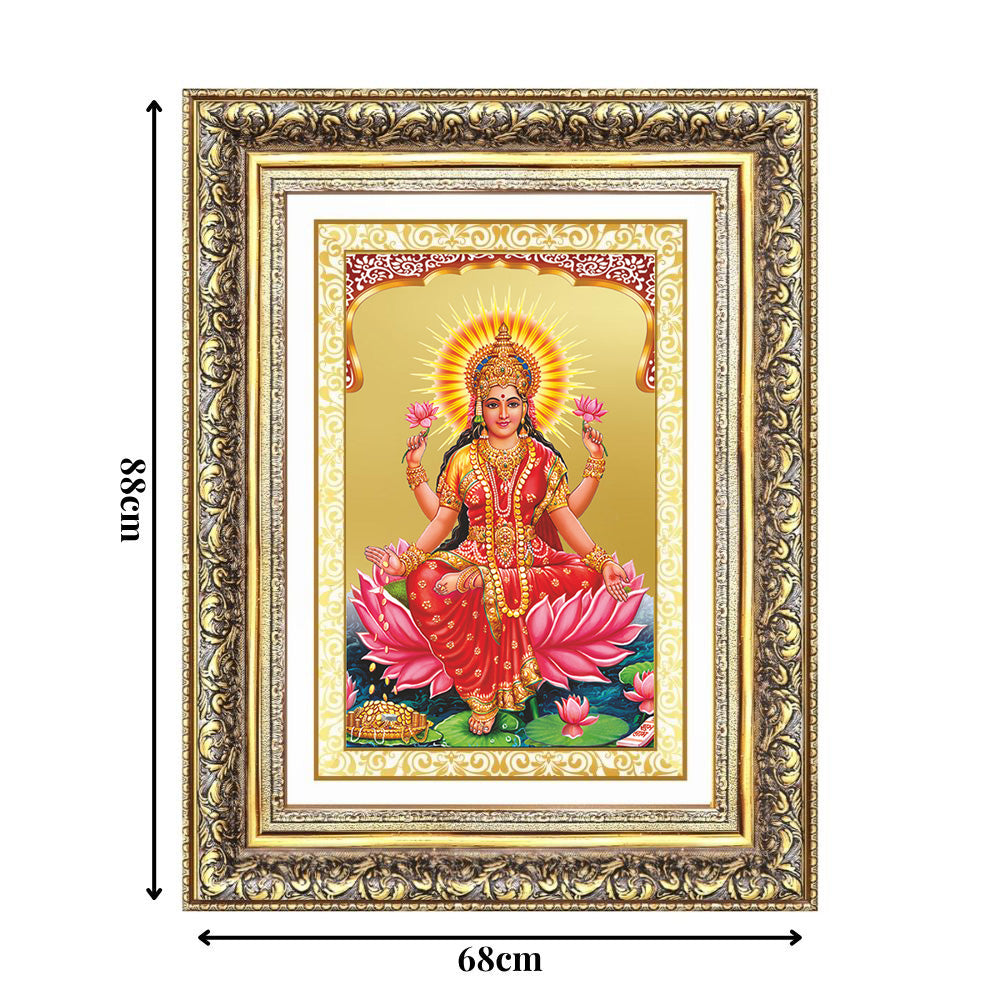 Diviniti 24K Gold Plated Lakshmi (Classic) Divine Wall Frame for Home Mandir & Office Decor | Luxury Spiritual Gift