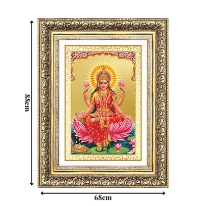 Diviniti 24K Gold Plated Lakshmi (Classic) Divine Wall Frame for Home Mandir & Office Decor | Luxury Spiritual Gift