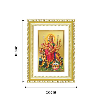 Diviniti 24K Gold Plated Durga - Sherawali Mata With Pind (Classic) Divine Wall Frame for Home Mandir & Office Decor | Luxury Spiritual Gift