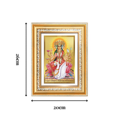 Diviniti 24K Gold Plated Gayatri Maa (Classic) Divine Wall Frame for Home Mandir & Office Decor | Luxury Spiritual Gift
