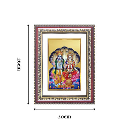 Diviniti 24K Gold Plated Vishnu Lakshmi (Classic) Divine Wall Frame for Home Mandir & Office Decor | Luxury Spiritual Gift