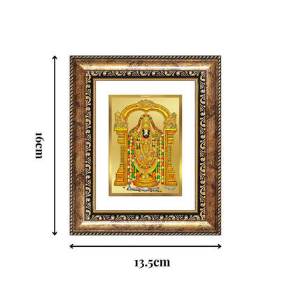 Diviniti 24K Gold Plated Tirupati Balaji Divine Table Top Frame for Home Mandir & Office Decor | Luxury Spiritual Gift
