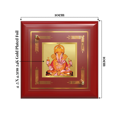 Dagdu Ganesh | Shri Dagdusheth Halwai Ganpati Tabletop Frame in 24K Gold Plated Foil
