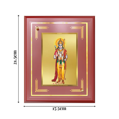 Diviniti 24K Gold Plated Lord Ram Ji Blessing Tabletop Photo Frame | Dharma, Strength & Divine Grace