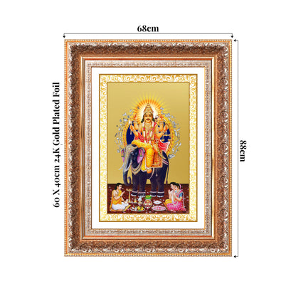 Lord Vishwakarma | Divine Architect of the Universe Wall Photo Frame in 24K Gold Plated Foil