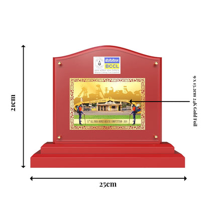 Customized MDF Memento With Image Printed on 24K Gold Plated Foil For Corporate Gifting