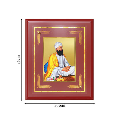Diviniti 24K Gold Plated Guru Tegh Bahadur Sahib Ji Wall & Tabletop Photo Frame | Courage, Faith & Divine Blessings