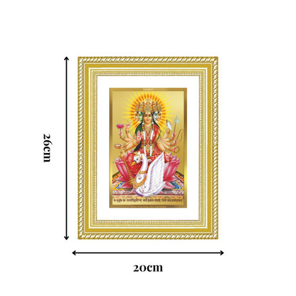 Diviniti 24K Gold Plated Gayatri Maa (Classic) Divine Wall Frame for Home Mandir & Office Decor | Luxury Spiritual Gift