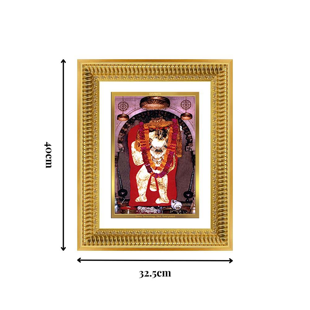 Diviniti 24K Gold Plated Mehndipur Balaji (Classic) Divine Wall Frame for Home Mandir & Office Decor | Luxury Spiritual Gift