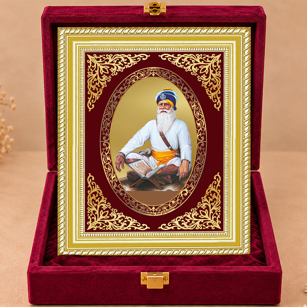 24K Gold-Plated Baba Deep Singh BG Frame | Premium Gift Box | 26x20 CM